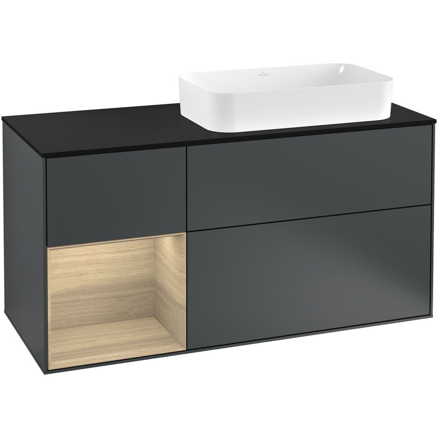 Wastafelonderkast Finion 1200x603x501mm Mid.Blue Matt Lacquer F272PCHG