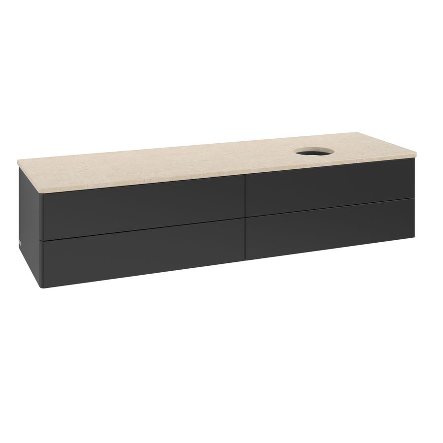 Wastafelonderkast Antao 1600x360x500mm Black Matt Lacquer K27013PD
