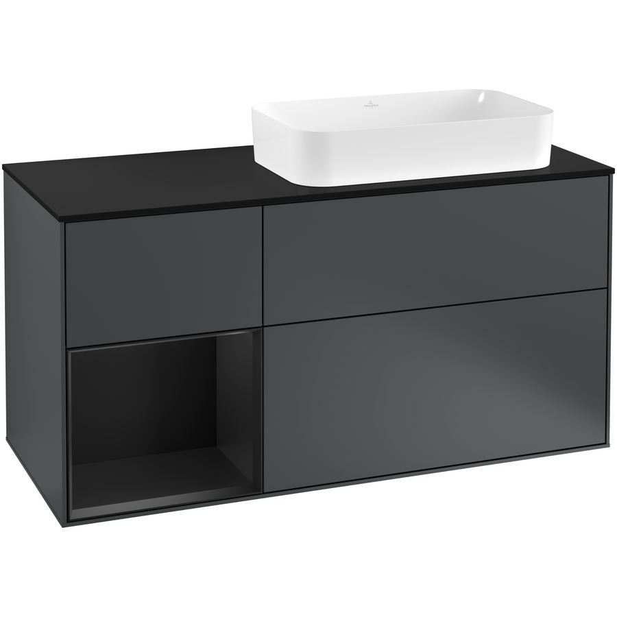 Wastafelonderkast Finion 1200x603x501mm Mid.Blue Matt Lacquer F272PDHG