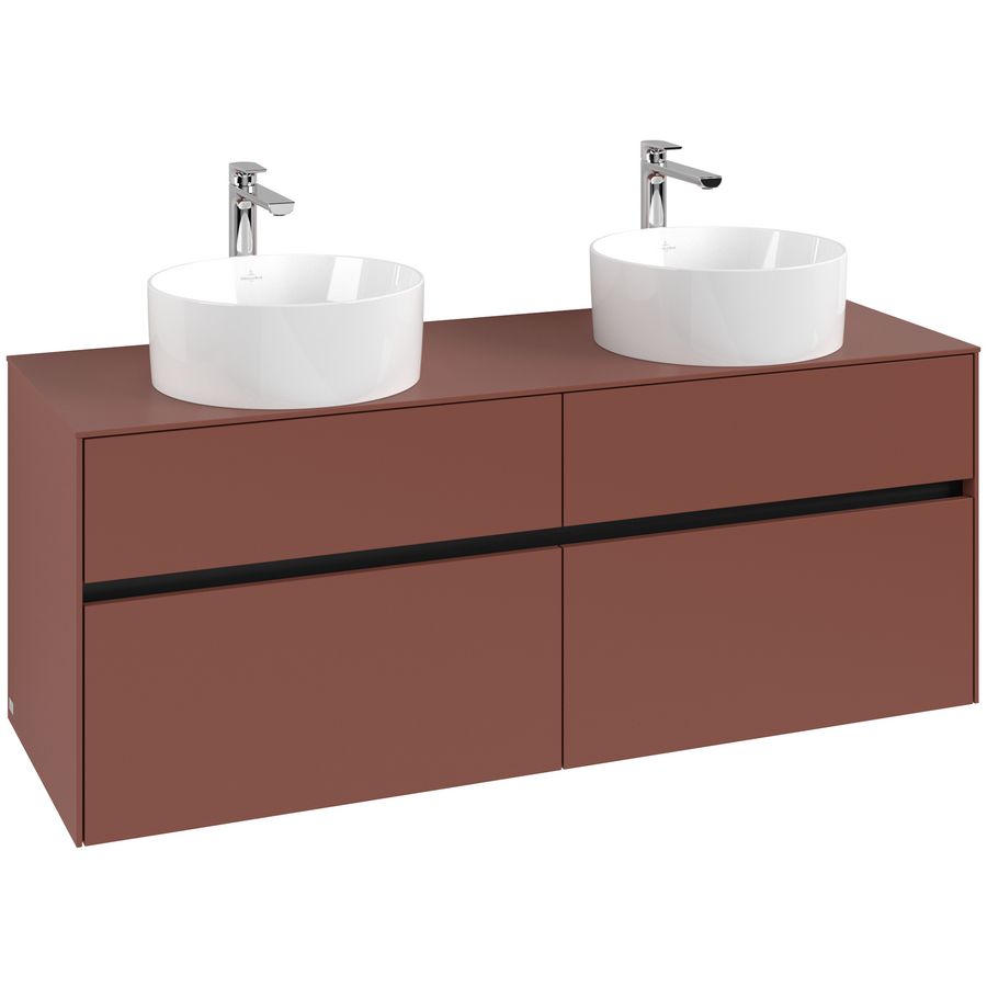 Wastafelonderkast Collaro 1400x548x500mm Wine Red C048B0AH