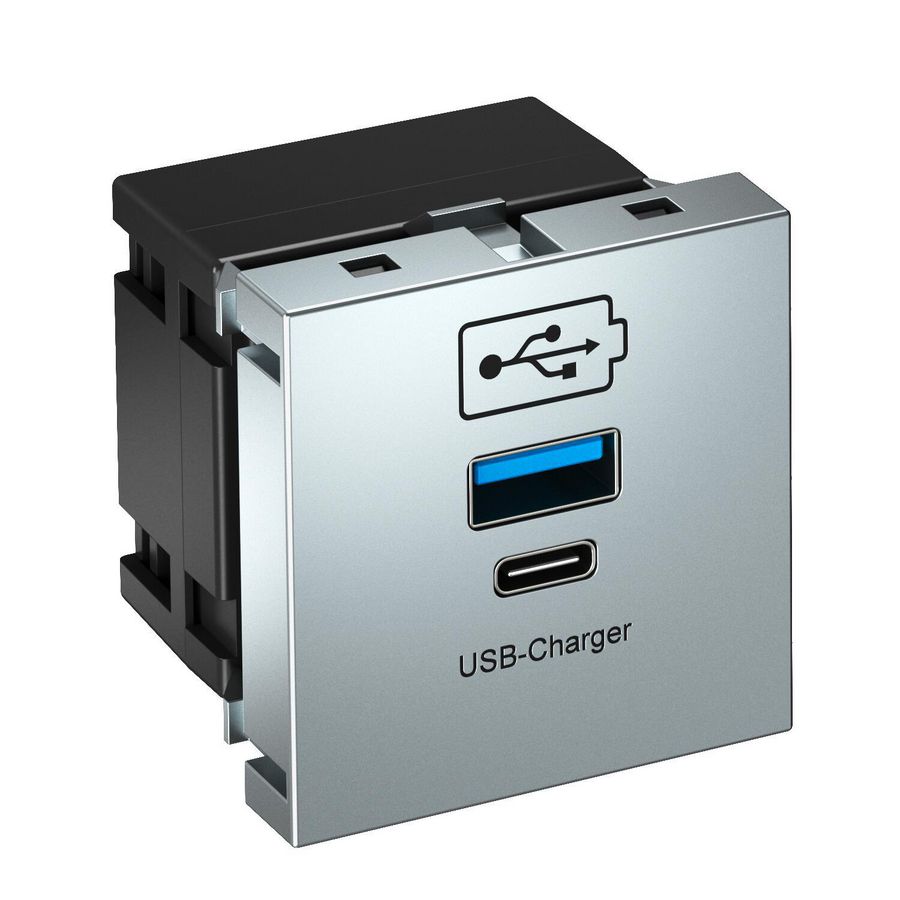USB-lader 3,0A 45x45x42 aluminium PC