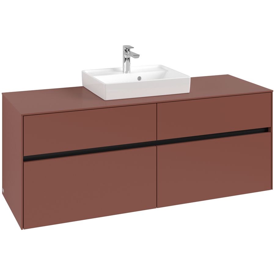 Wastafelonderkast Collaro 1400x548x500mm Wine Red C07300AH