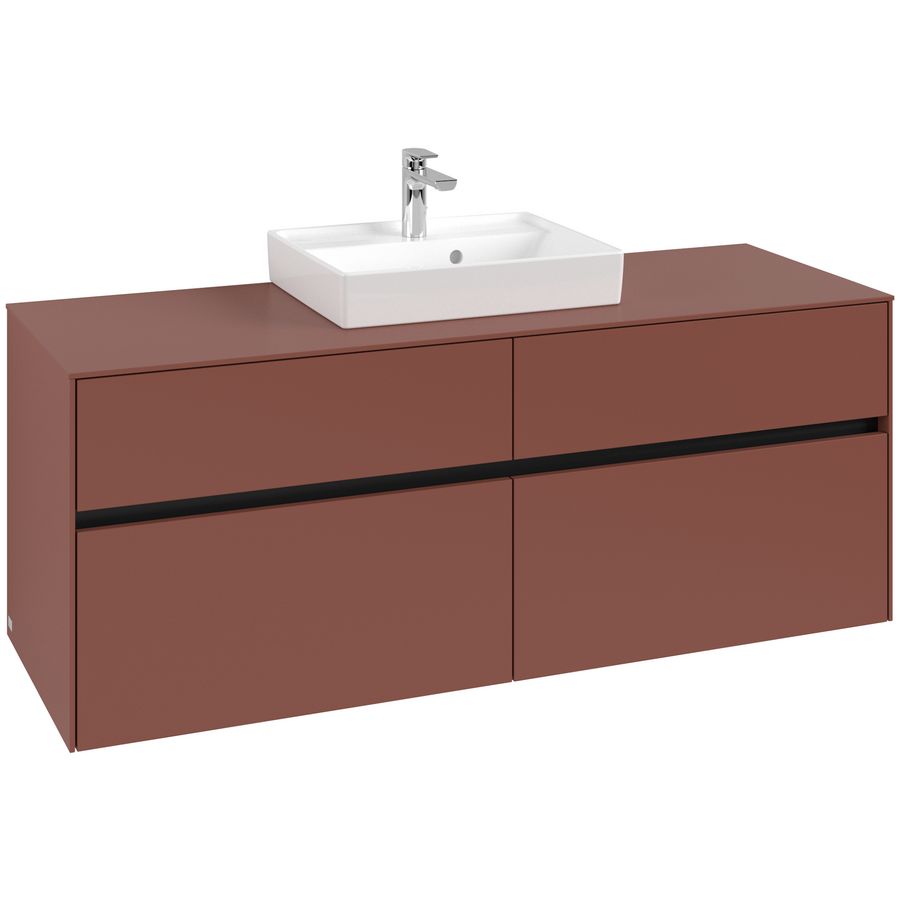 Wastafelonderkast Collaro 1400x548x500mm Wine Red C073B0AH