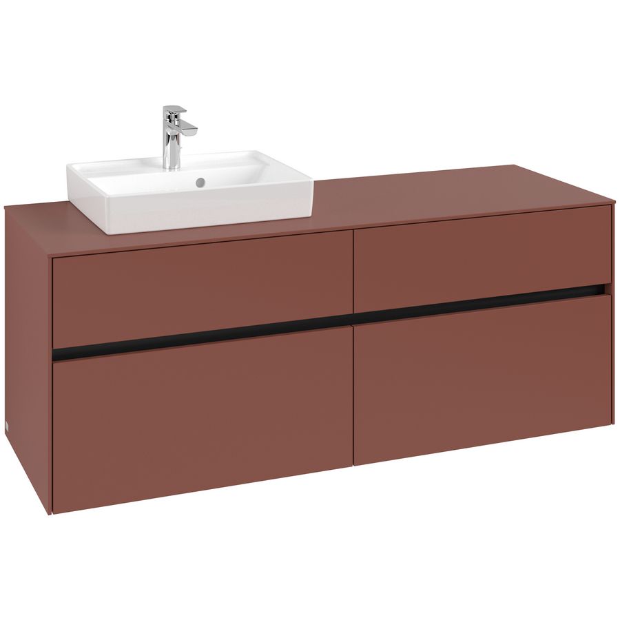 Wastafelonderkast Collaro 1400x548x500mm Wine Red C07400AH