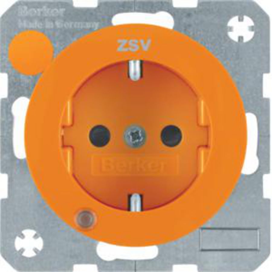 Wandcontactdoos RA controle LED berker R.1/R.3 oranje