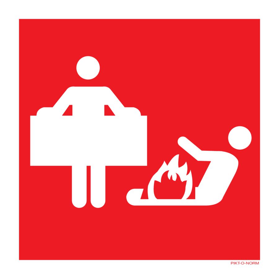 BORD PICTO BRANDDEKEN 200x200 FOND ROOD/AFB. WIT (809-332232)