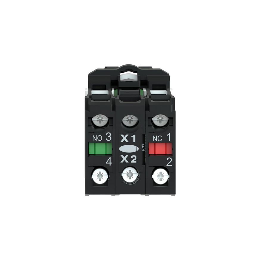 Flush mounted green illum ssw 3 pos stay put 230VAC 1NO+1NC