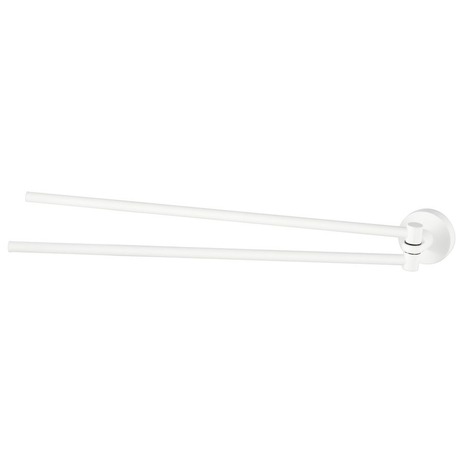 Dubbele handdoekhouder draaibaar mat wit 46cm KOSMOS