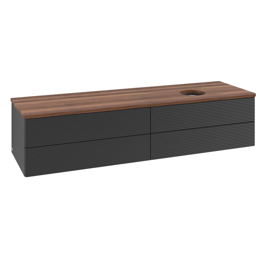 Wastafelonderkast Antao 1600x360x500mm Black Matt Lacquer K27112PD