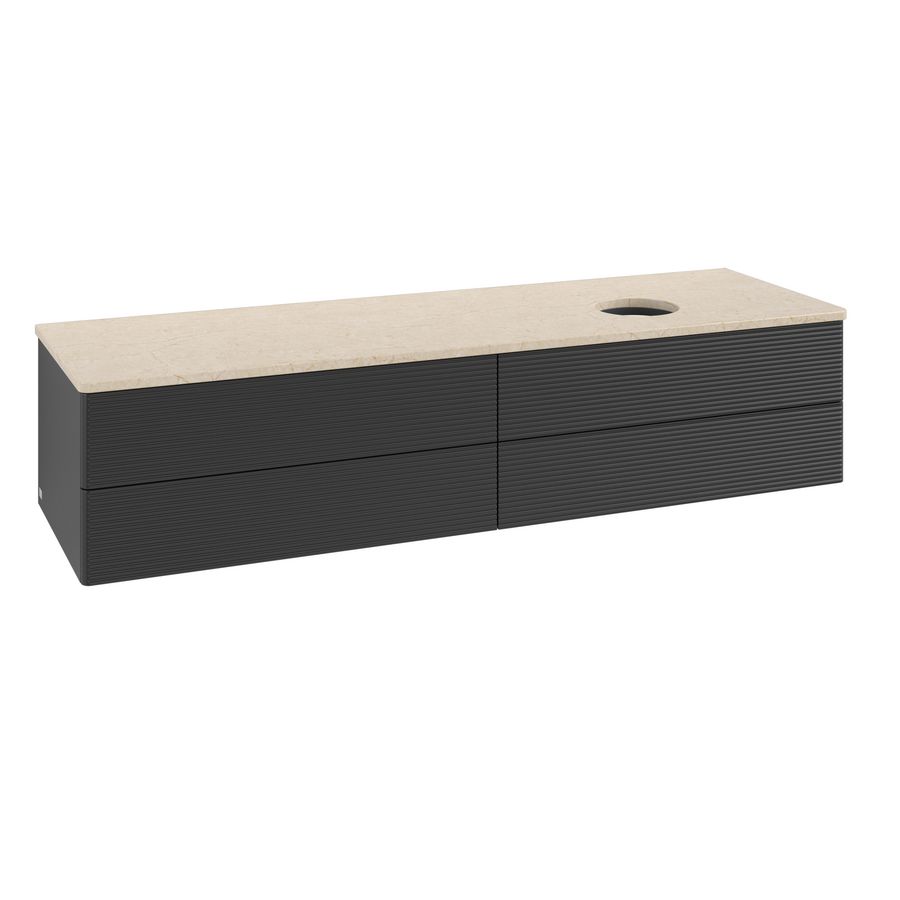 Wastafelonderkast Antao 1600x360x500mm Black Matt Lacquer K27113PD