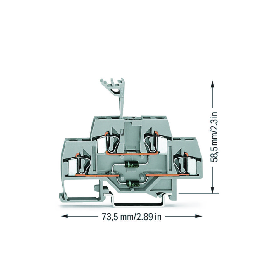 Moduleklem 2-etage + 2 dioden 1N4007 281-635/281-492 VVE=50