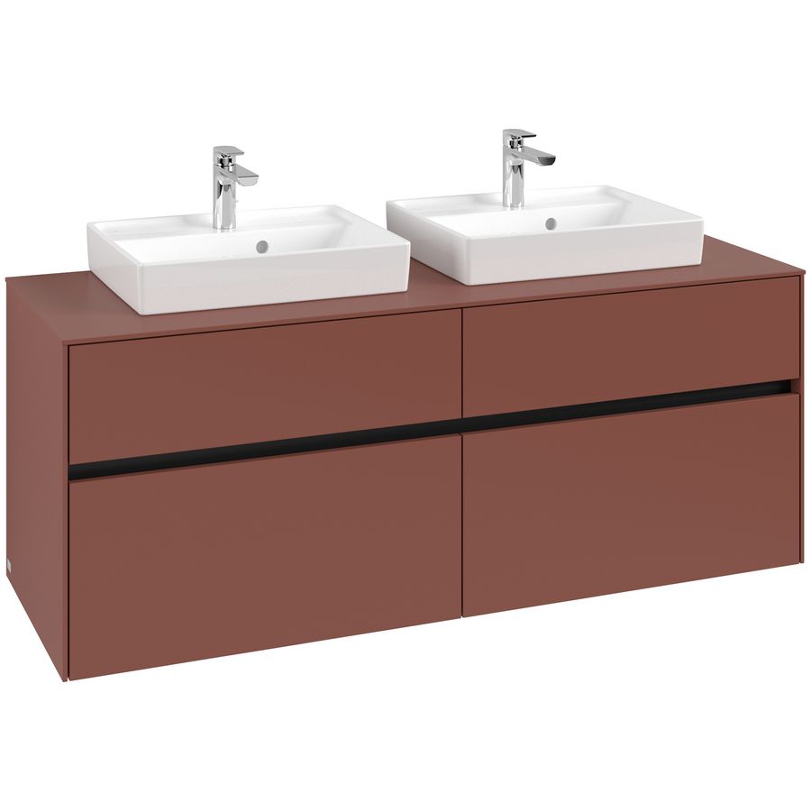 Wastafelonderkast Collaro 1400x548x500mm Wine Red C076B0AH