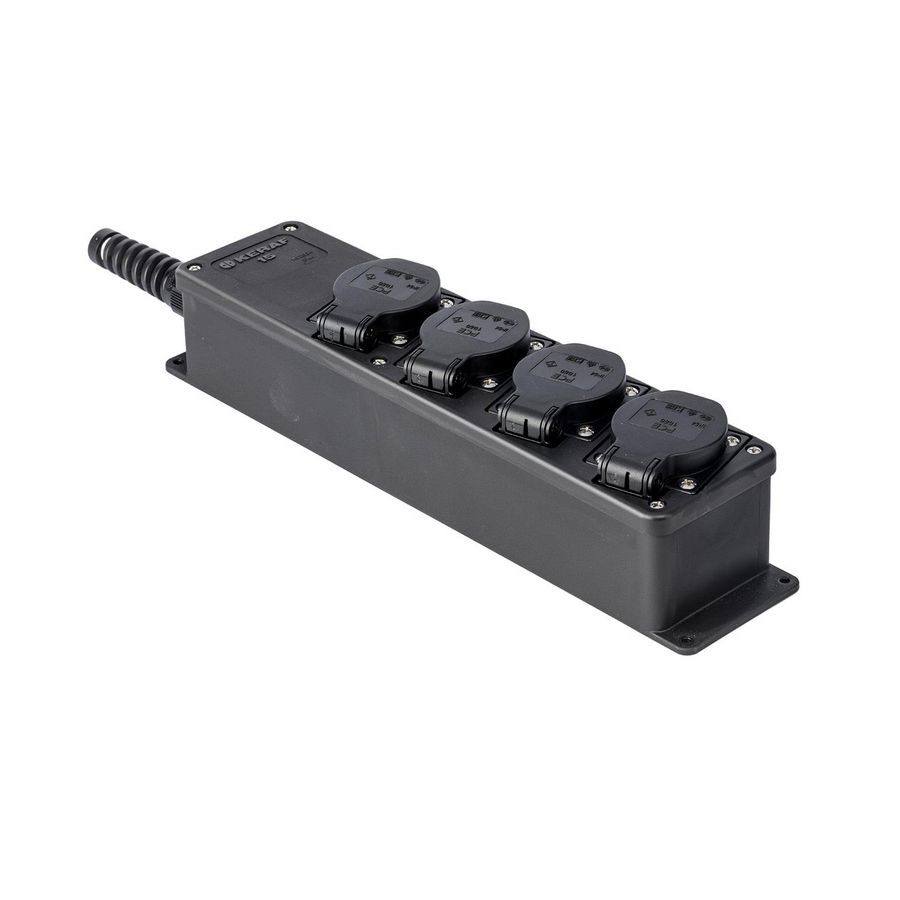 Snoercentrale 4-voudig 16A 250V randaarde zwart kb VVE=2