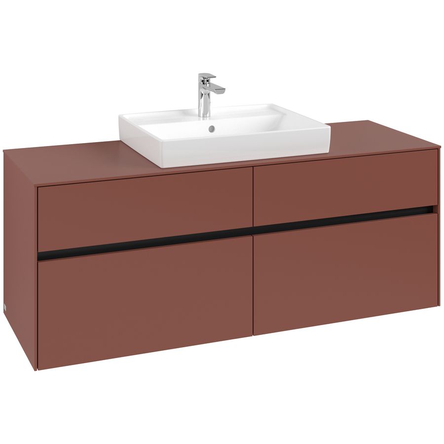 Wastafelonderkast Collaro 1400x548x500mm Wine Red C084B0AH