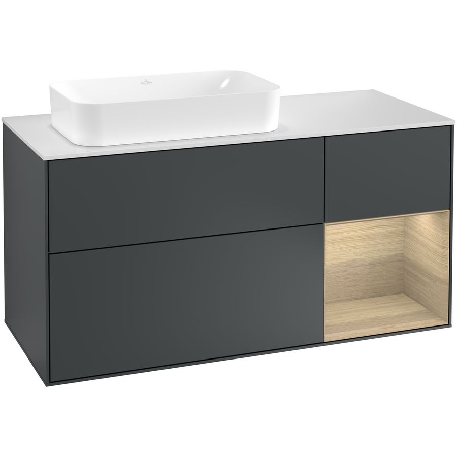 Wastafelonderkast Finion 1200x603x501mm Mid.Blue Matt Lacquer F281PCHG