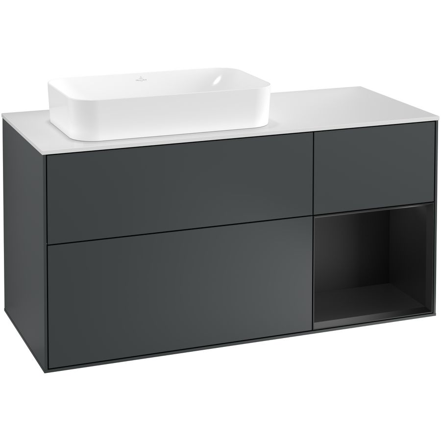 Wastafelonderkast Finion 1200x603x501mm Mid.Blue Matt Lacquer F281PDHG