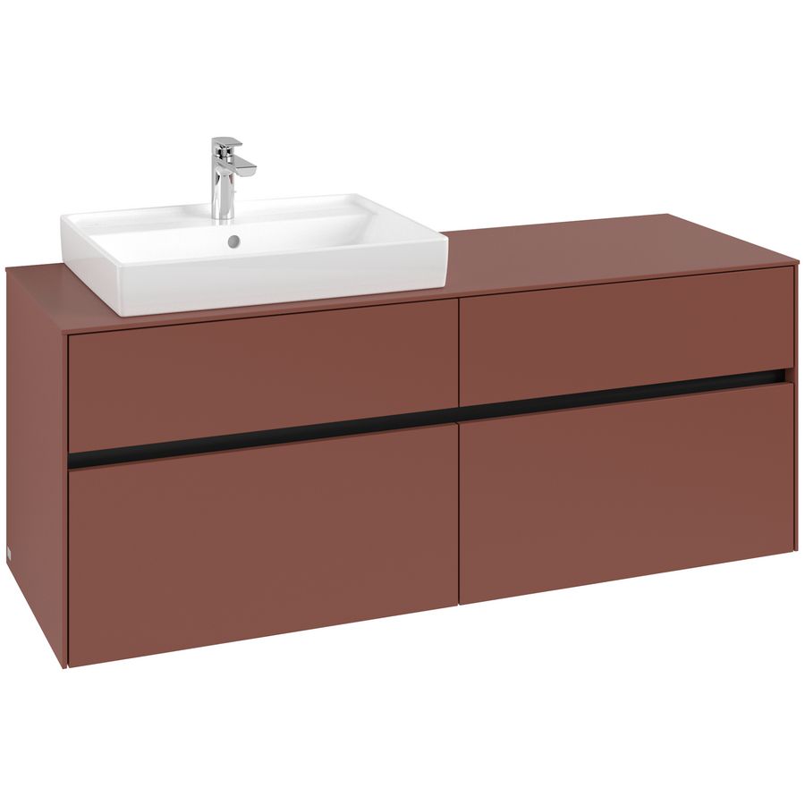Wastafelonderkast Collaro 1400x548x500mm Wine Red C085B0AH