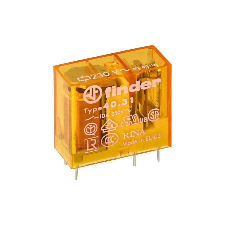 Schakelrelais 1 wisselcontact 10A 110V AC AgNi + Au