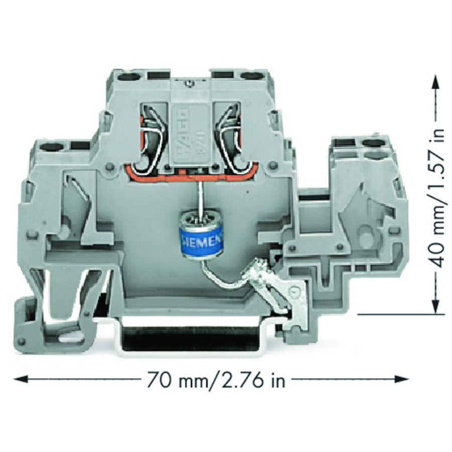 Moduleklem 2-etage gasgevulde overspanningsafleider VVE=25