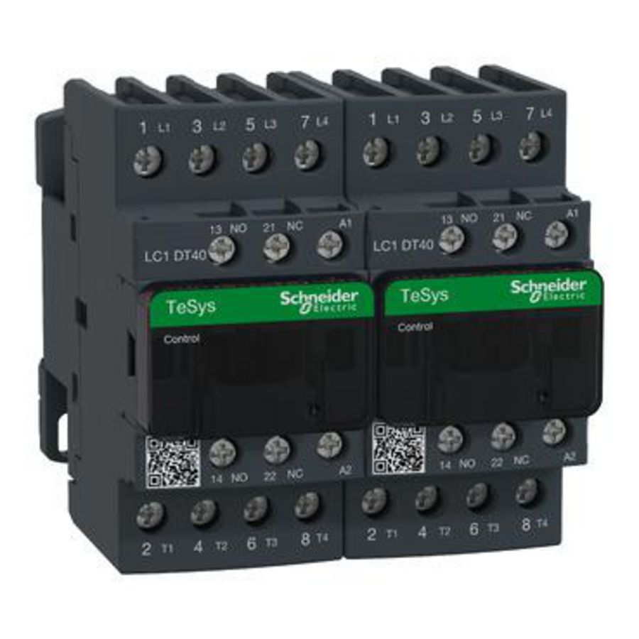Omkeercont. 40A 4M/HCM+V Mechanisch verg. -Stuurspannin D