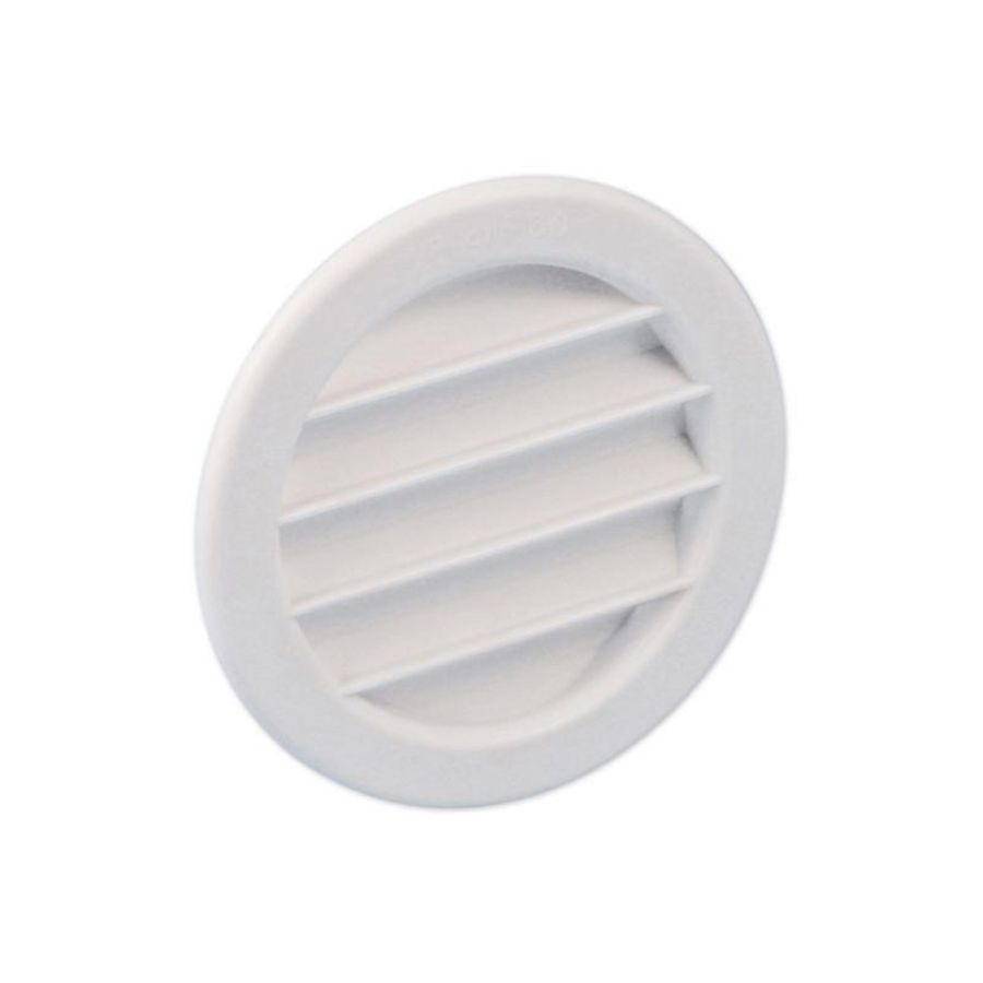 Kunststof ventilatierooster Ø75mm grijswit