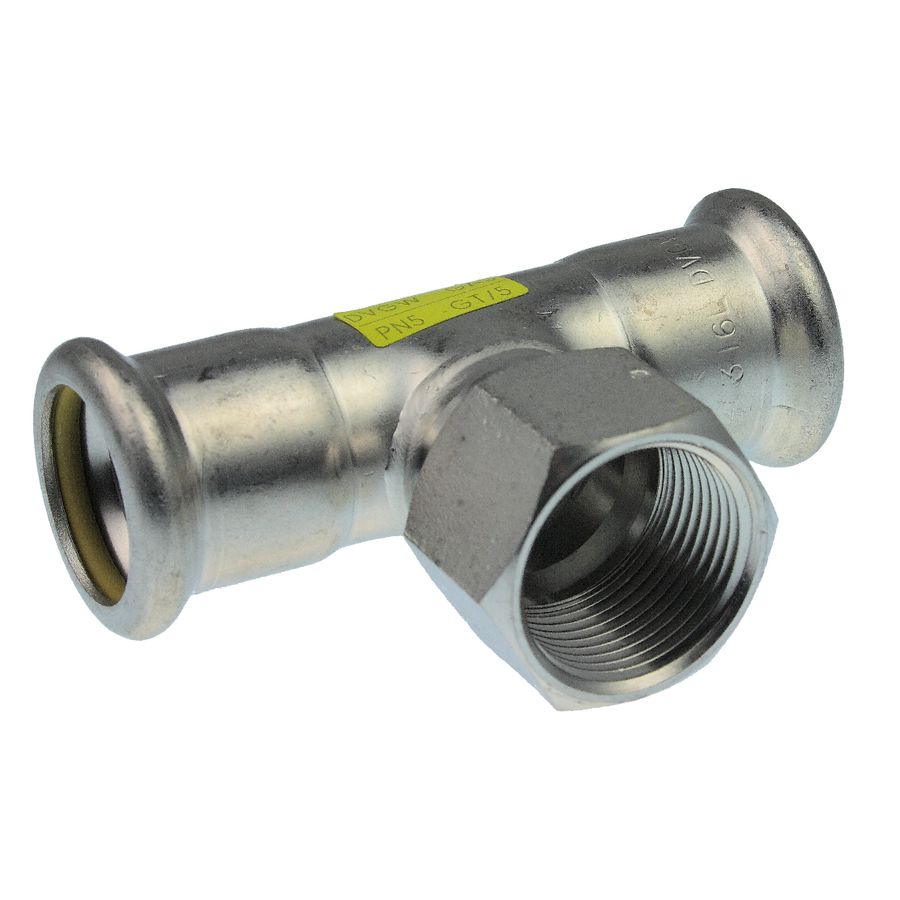 T-koppeling verlopend Xpress RVS gas 54x1/2"bn.x54mm R2718G