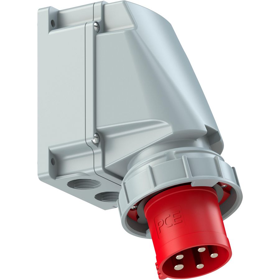 CEE wandcontactdoos stekker 5P 63A 400V 6h IP67 rood