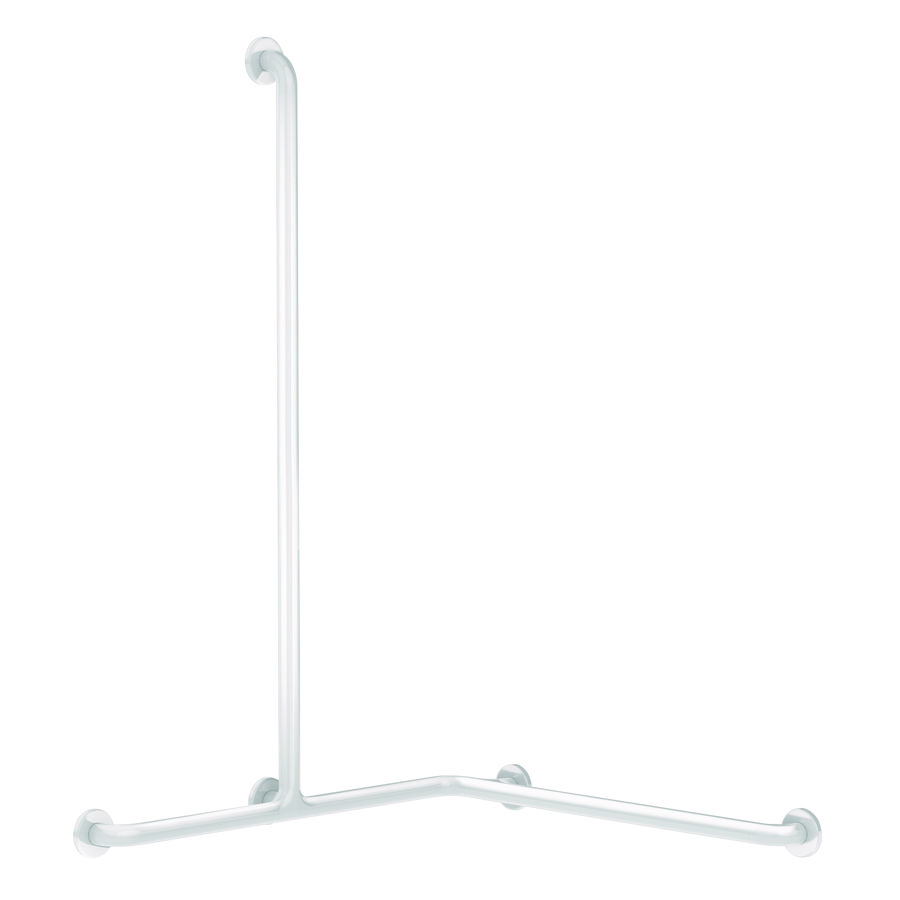 Greep + vertik. stang voor douchezitje Ø32 wit nylon