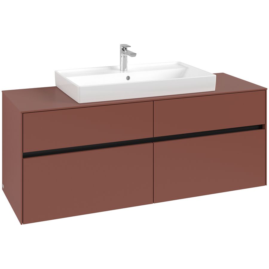 Wastafelonderkast Collaro 1400x548x500mm Wine Red C08800AH