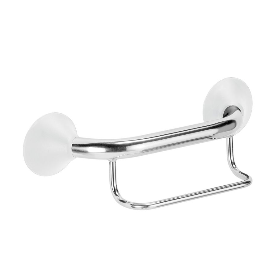 Handdoekrek+wandbeugel klein 300mm RVS gepolijst witte kap