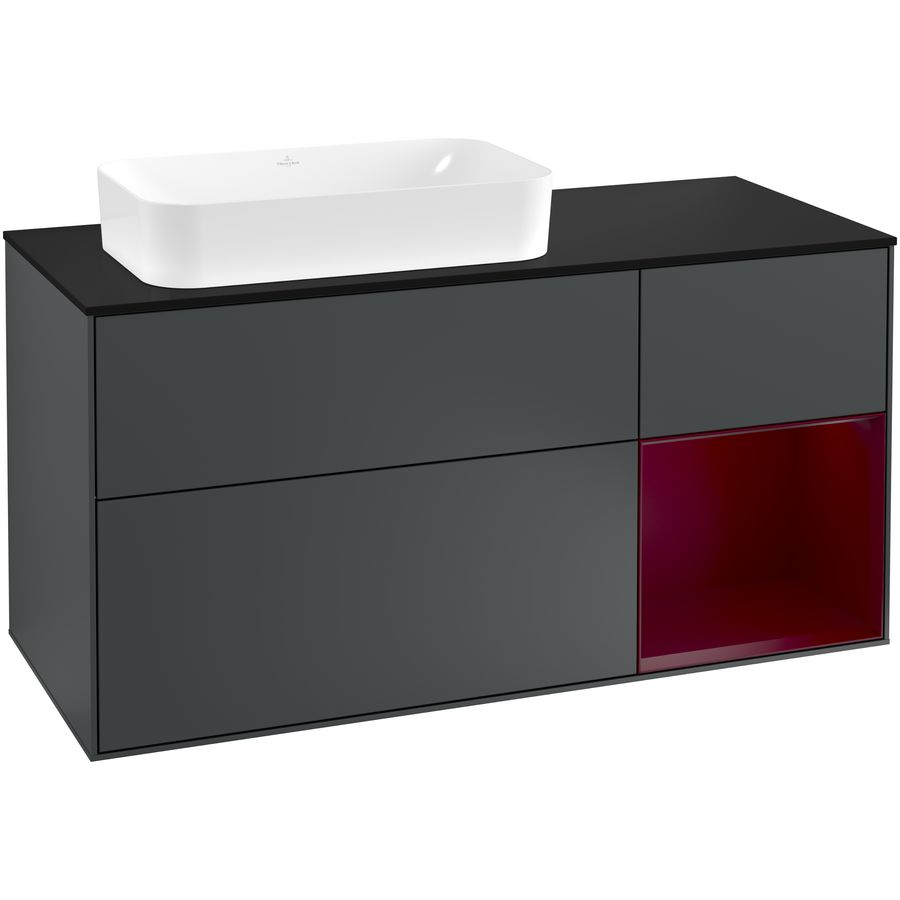 Wastafelonderkast Finion 1200x603x501mm Mid.Blue Matt Lacquer F282HBHG