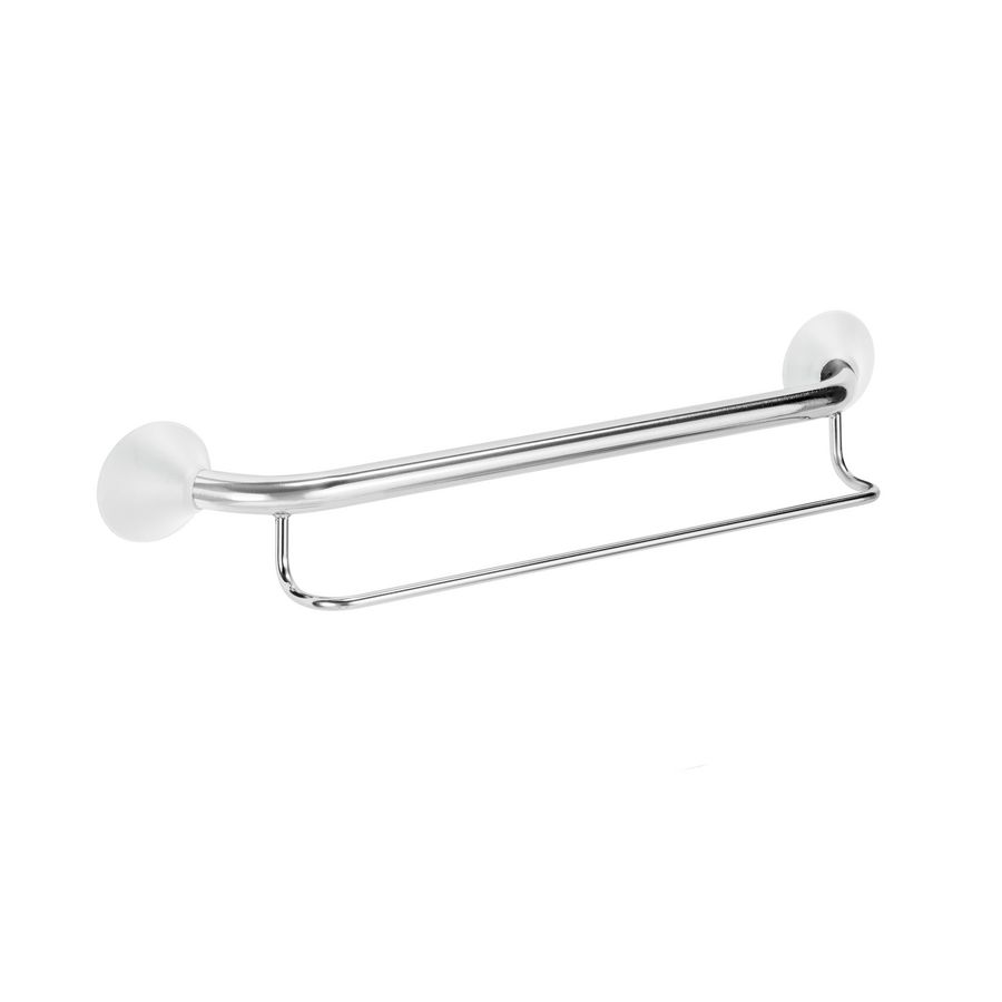 Handdoekrek+wandbeugel groot 600mm RVS gepolijst witte kap