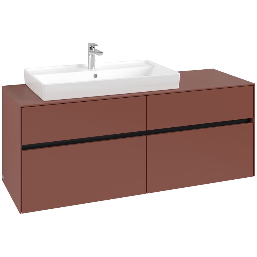 Wastafelonderkast Collaro 1400x548x500mm Wine Red C08900AH