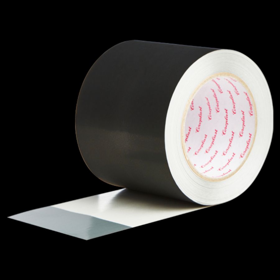 Aluminiumtape 75mm breed L=50m. zwart VVE=18