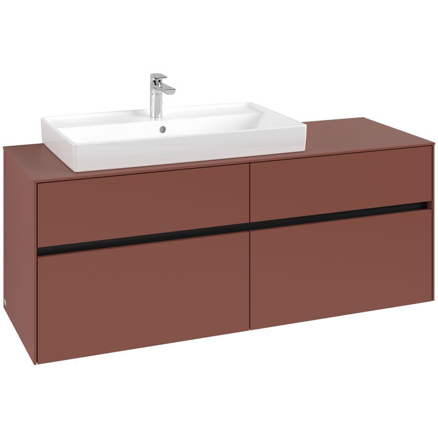 Wastafelonderkast Collaro 1400x548x500mm Wine Red C089B0AH
