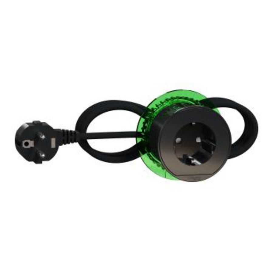 Desk Unit XS Schuko Stopcontact Antraciet Unica syst VVE=12