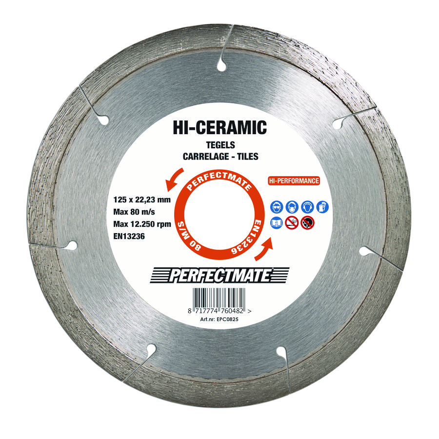 HI-Ceramic diamantzaagblad 125mm asgat 22.23mm