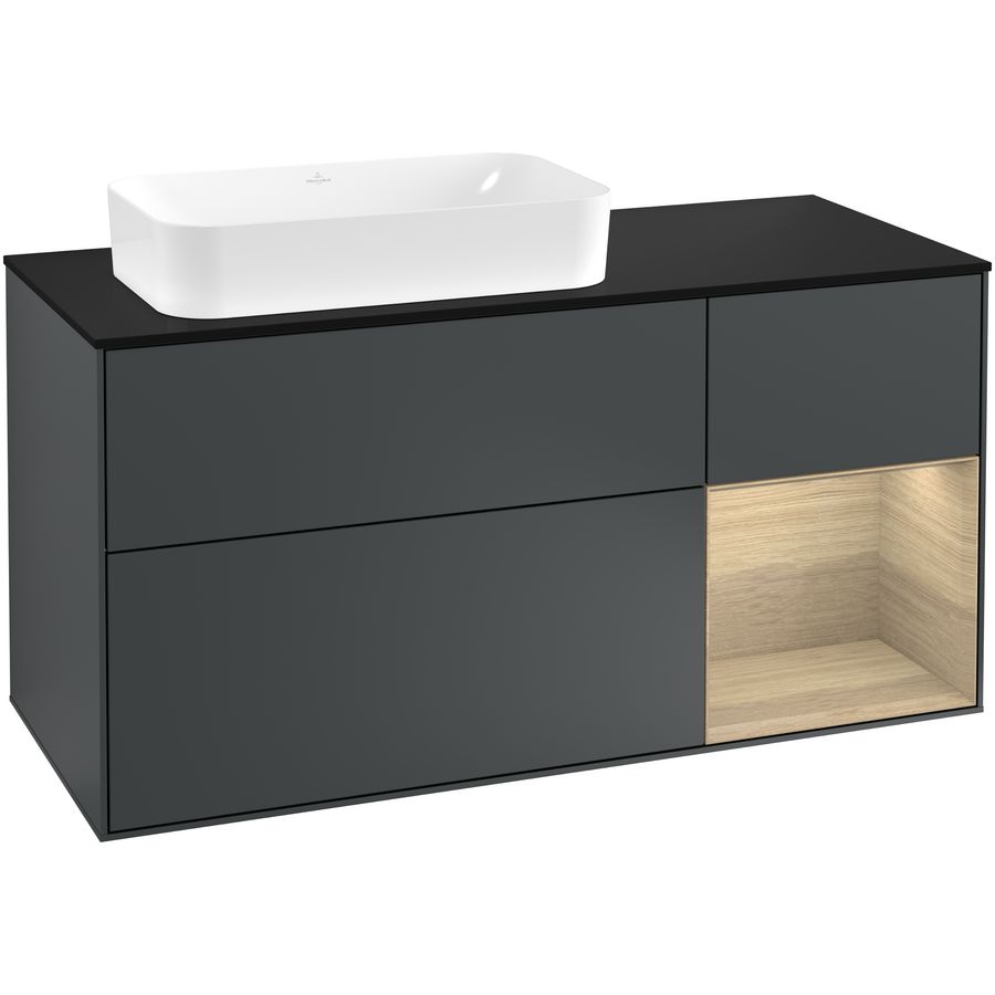 Wastafelonderkast Finion 1200x603x501mm Mid.Blue Matt Lacquer F282PCHG