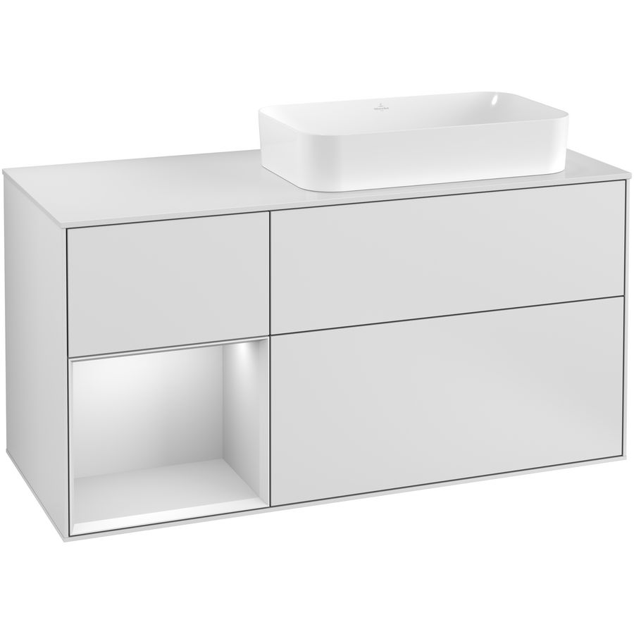 Wastafelonderkast Finion 1200x603x501mm White Matt Lacquer F271MTMT
