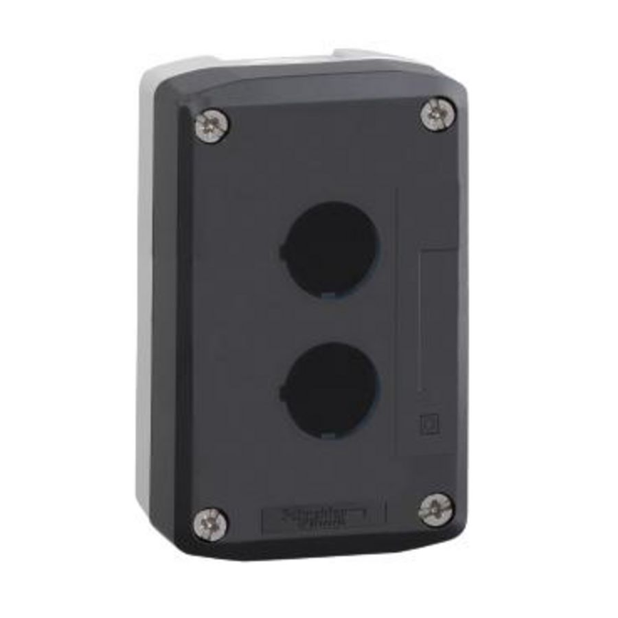 Lege drukknopkast 2 gaten Donkergrijs / lic Harmony XB5R