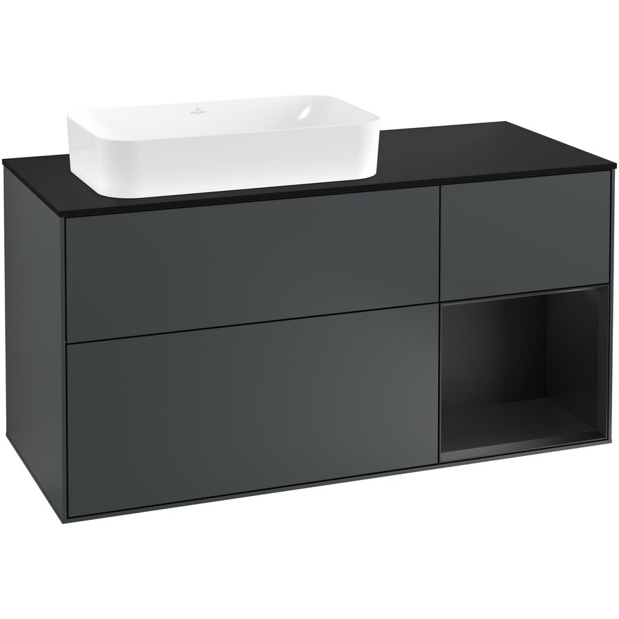 Wastafelonderkast Finion 1200x603x501mm Mid.Blue Matt Lacquer F282PDHG