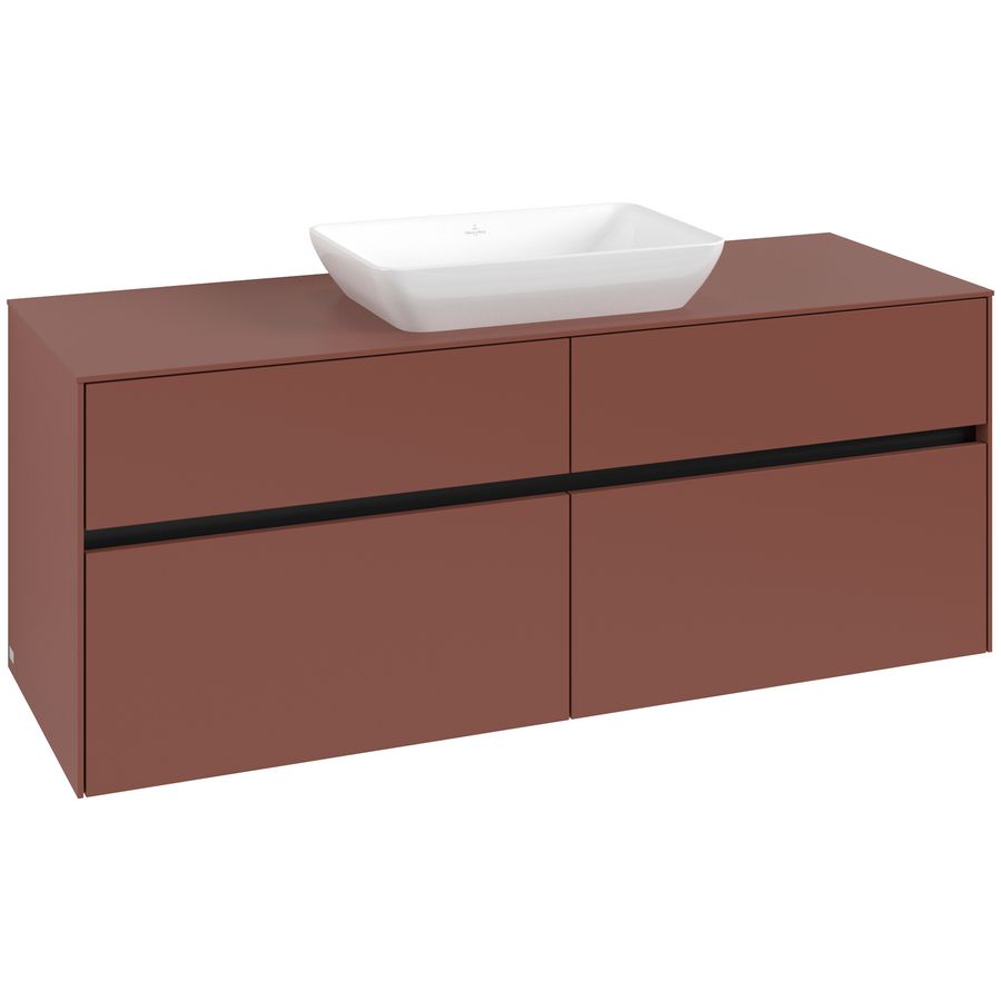 Wastafelonderkast Collaro 1400x548x500mm Wine Red C11600AH