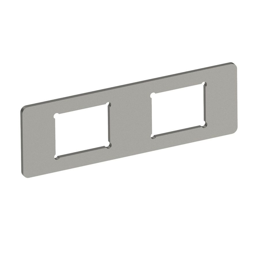 Montageplaat 2x gatenpatroon type C 77x24x15 rvs