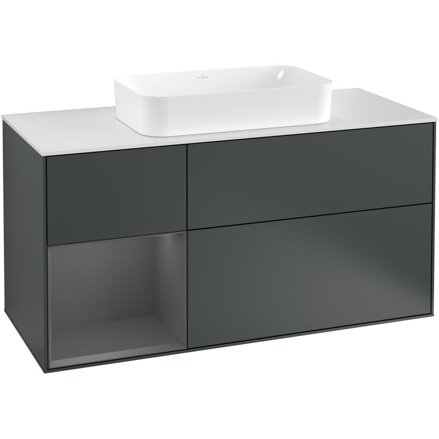 Wastafelonderkast Finion 1200x603x501mm Mid.Blue Matt Lacquer F291GKHG