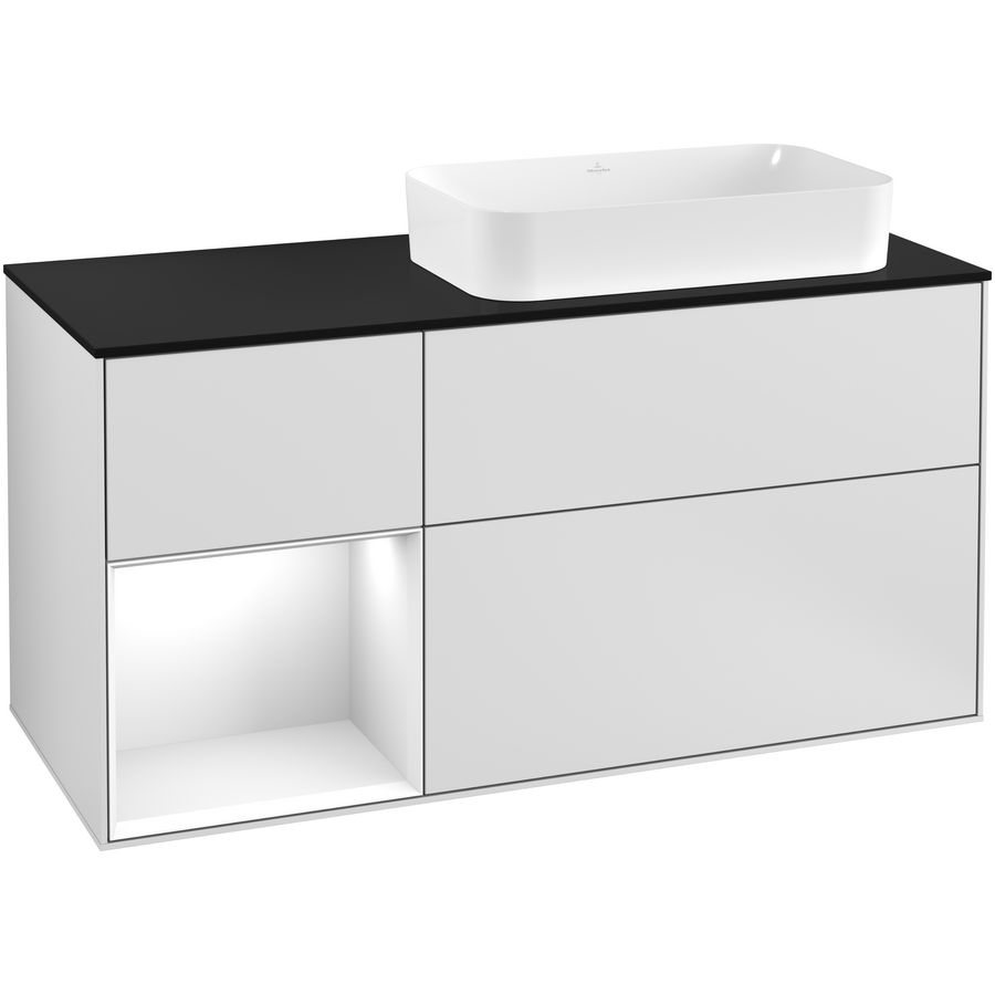 Wastafelonderkast Finion 1200x603x501mm White Matt Lacquer F272GFMT