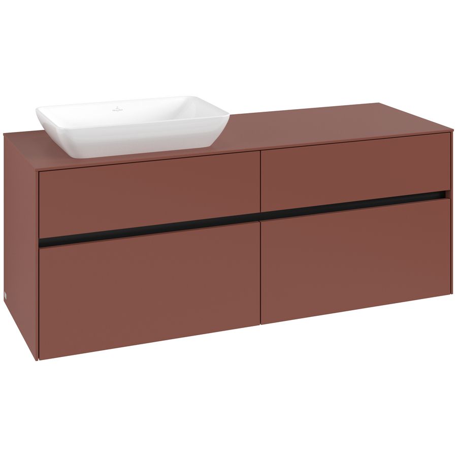 Wastafelonderkast Collaro 1400x548x500mm Wine Red C117B0AH