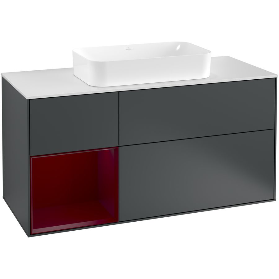 Wastafelonderkast Finion 1200x603x501mm Mid.Blue Matt Lacquer F291HBHG