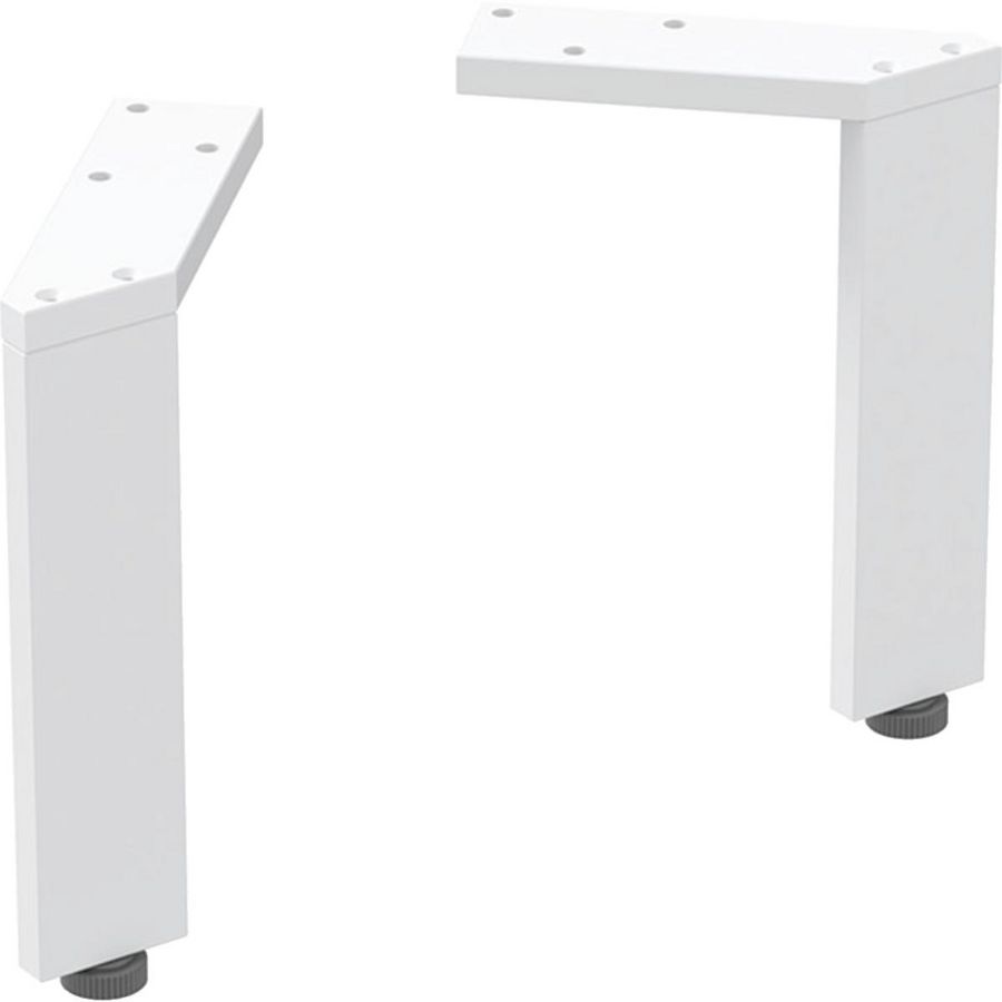 Set Steunpoten Smal 2 Stk H185mm Wit/Poedergelakt Mat