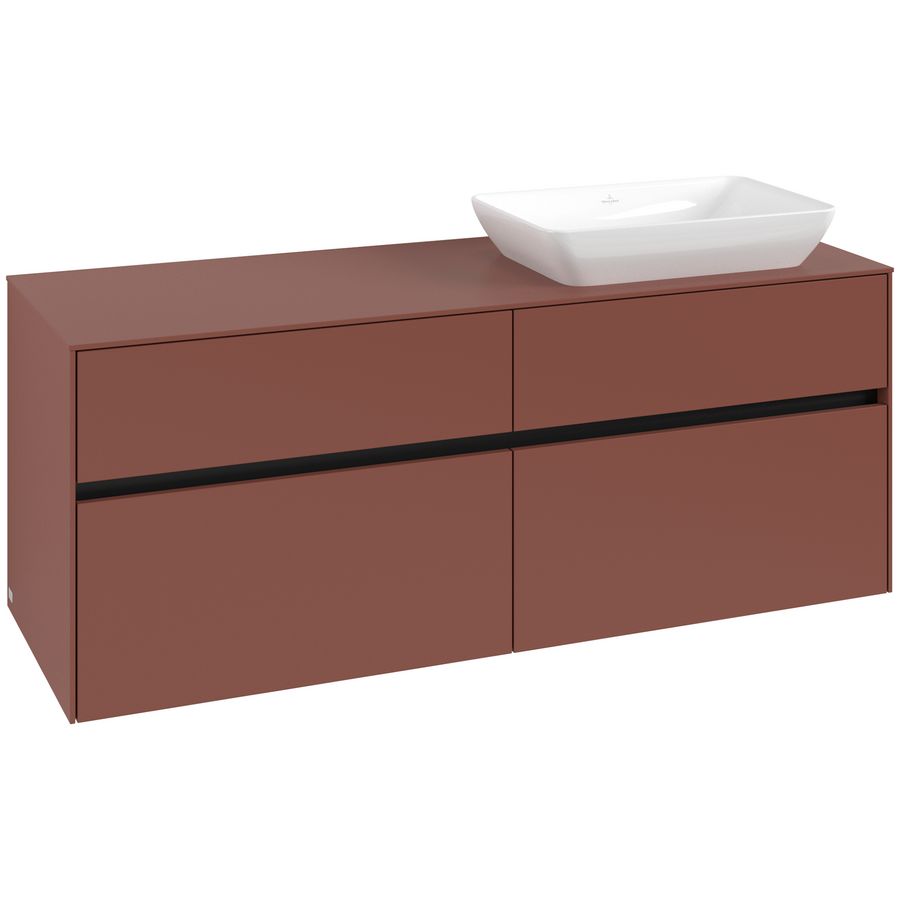 Wastafelonderkast Collaro 1400x548x500mm Wine Red C11800AH