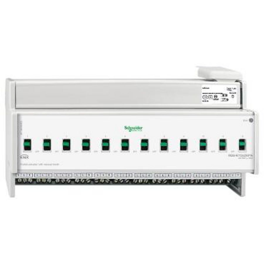 Schakelactor 12x230V/16A Handmatige bediening Lichtgrijs KNX